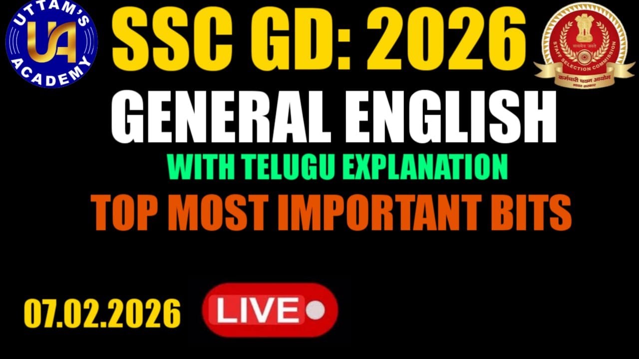 SSC GD ENGLISH LIVE WITH TEJASWI MAM