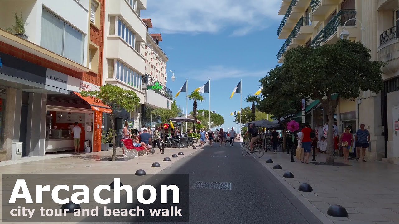 🇫🇷 Arcachon: city tour and seaside walk / 4K