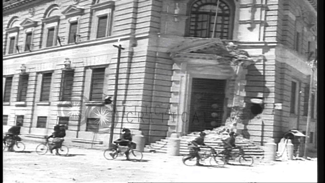 Italian troops land and advance on bicycles and trucks in Albania during World Wa...HD Stock Footage
