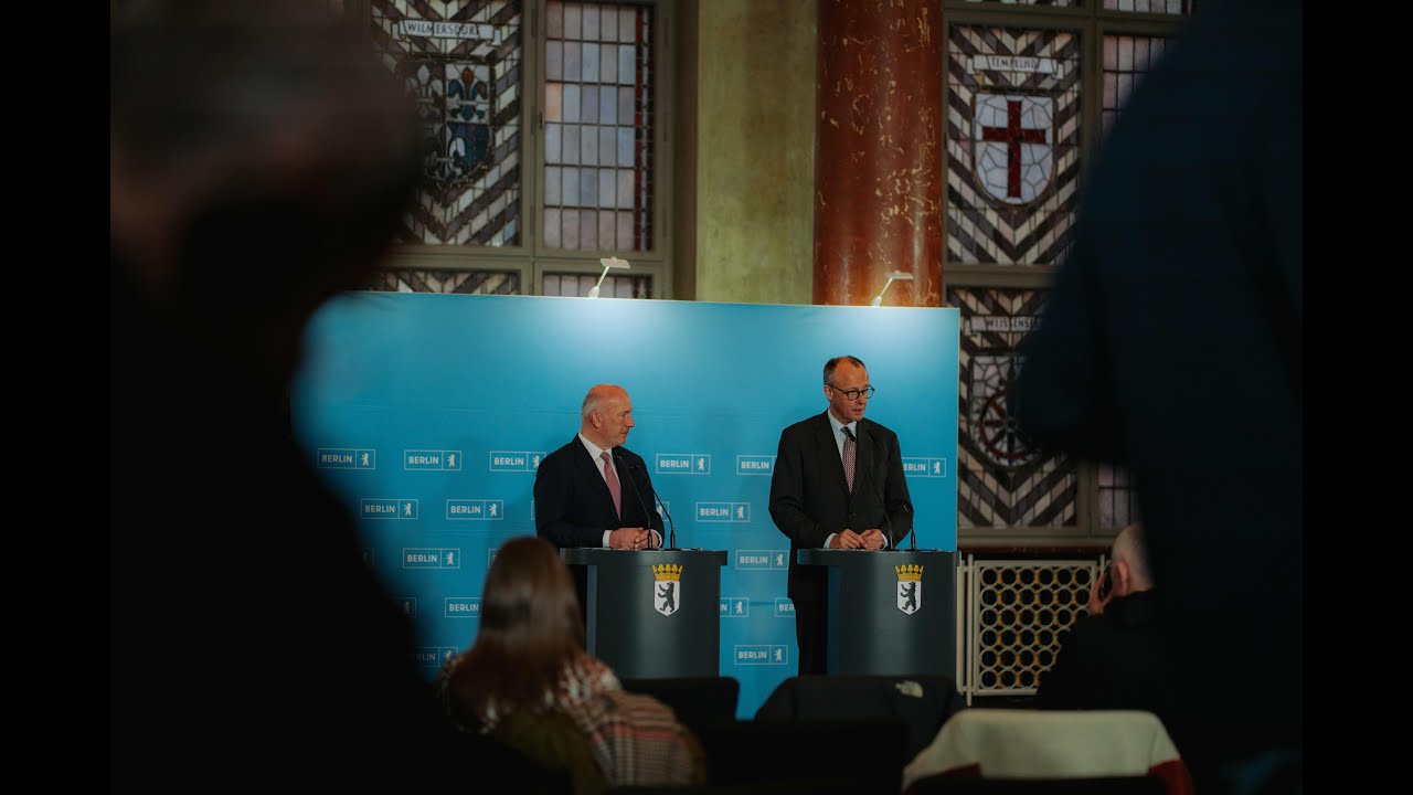 Pressekonferenz am 03.12.2025 zum Antrittsbesuch des Bundeskanzlers, im Land Berlin