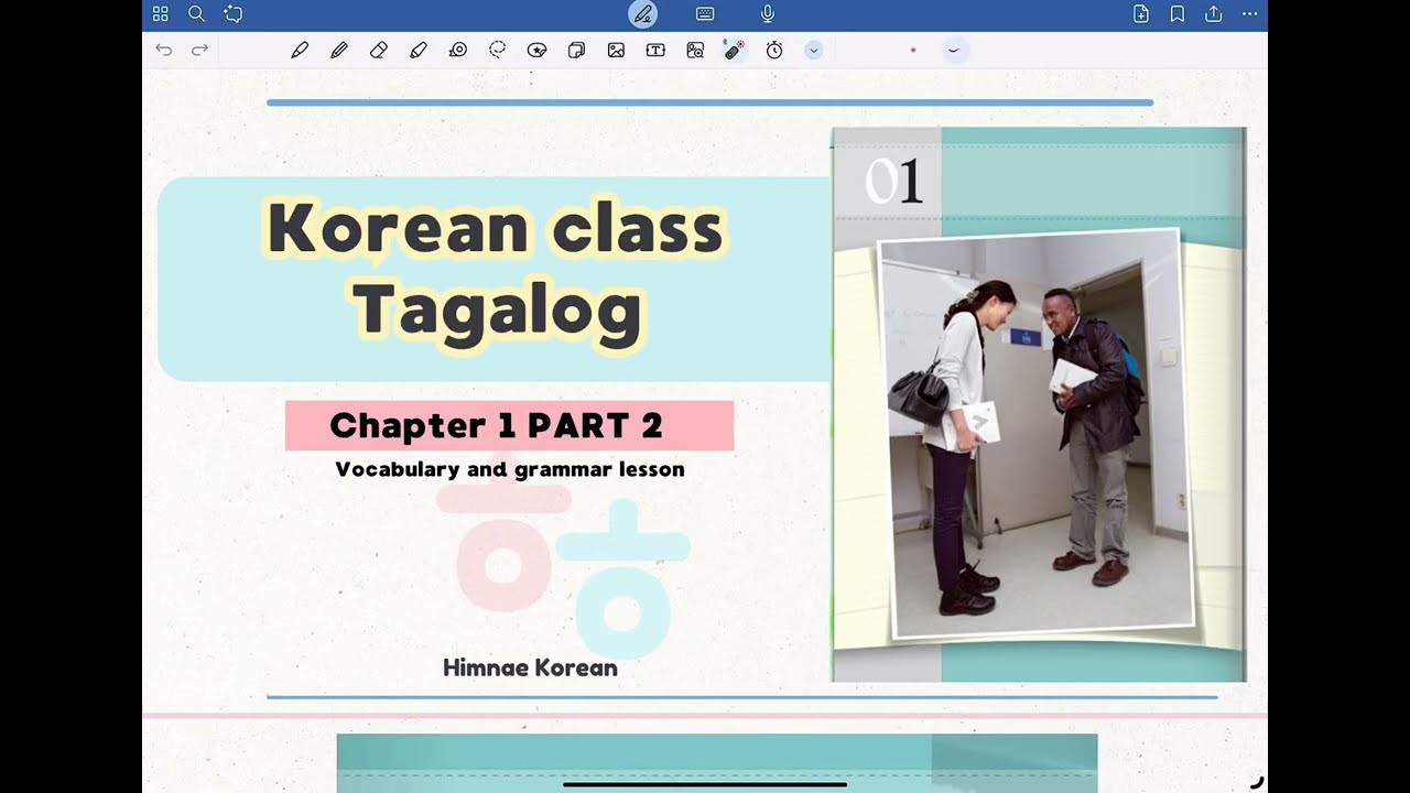 Korean lesson in Tagalog Chapter 1 part 2 (grammar -은/ 는)Vocabulary - occupations / trabaho