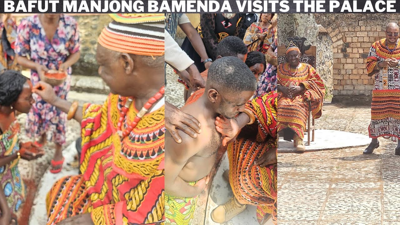 AFRICAN-CAMEROON RICH CULTURAL DISPLAY AS BAFUT MANJONG BAMENDA BRANCH'S VISIT TO THE BAFUT PALACE