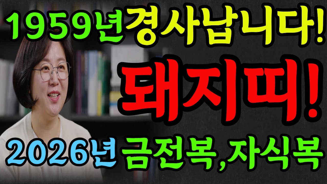 1959년 기해생 돼지띠에게 찾아오는 충격적 변화! 이 시기를 꼭 잡아야합니다!#돼자띠#2026년운세 #명언 #대박운세 #추천