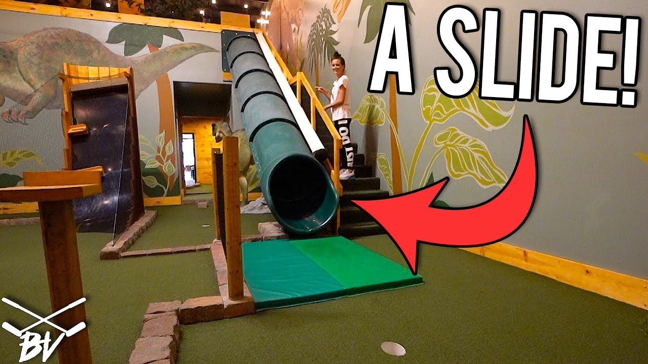 THE CRAZIEST MINI GOLF COURSE EVER! - LUCKY MINI GOLF HOLE IN ONE AND INSANE HOLES!