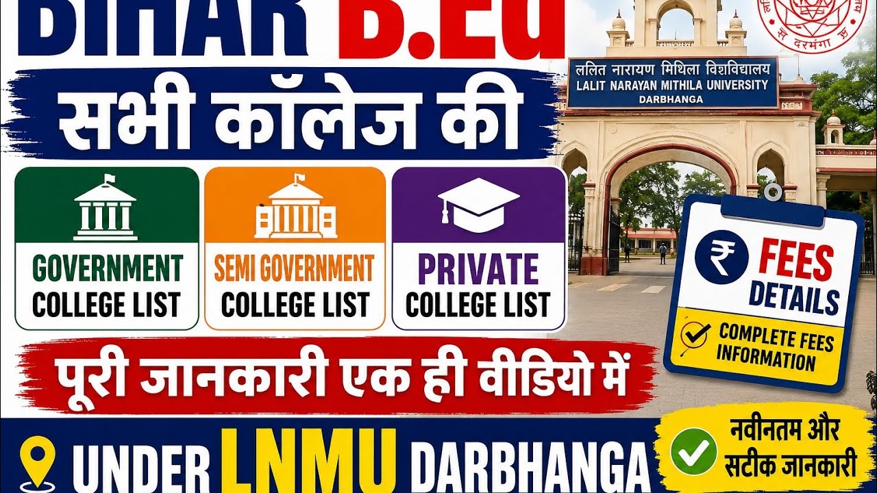 Bihar B.Ed. College List under LNMU Darbhanga | Government, Semi-Government, and Private College ...