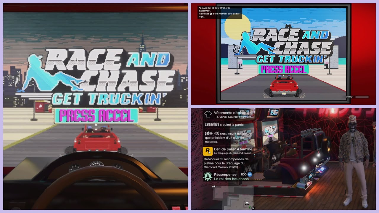 Défi platine course poursuite arcade«le roi des bouchons« GTA Online (mode carrière braquage casino)