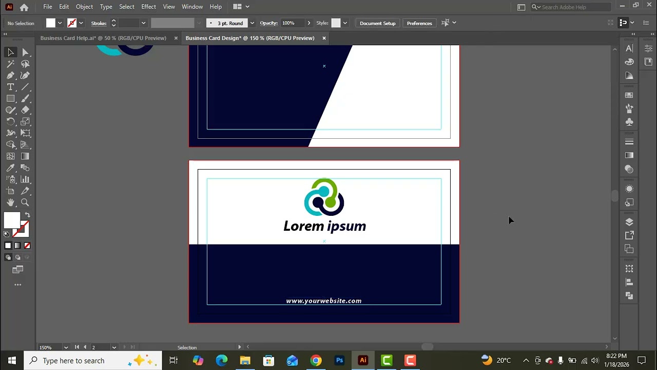 Business Card Design 2026 || Adobe Illustrator Tutorial 