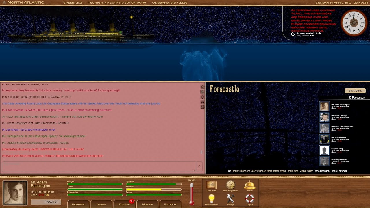 Titanic Voyage 2021 (RPG) | Iceberg collision, sinking of the RMS Titanic