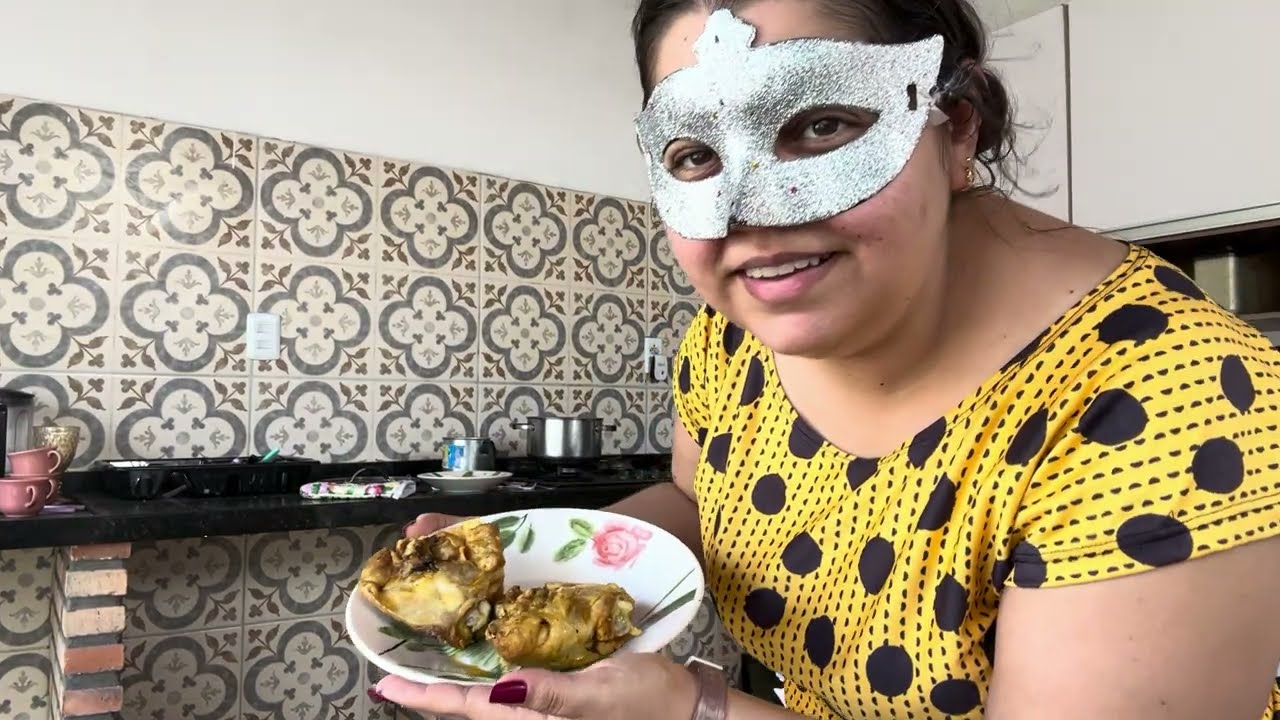 Cozinhei frango