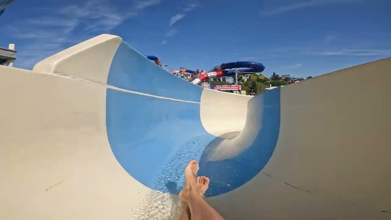 All Four Kids Water Slides In Aqualand Moravia (Outdoor)