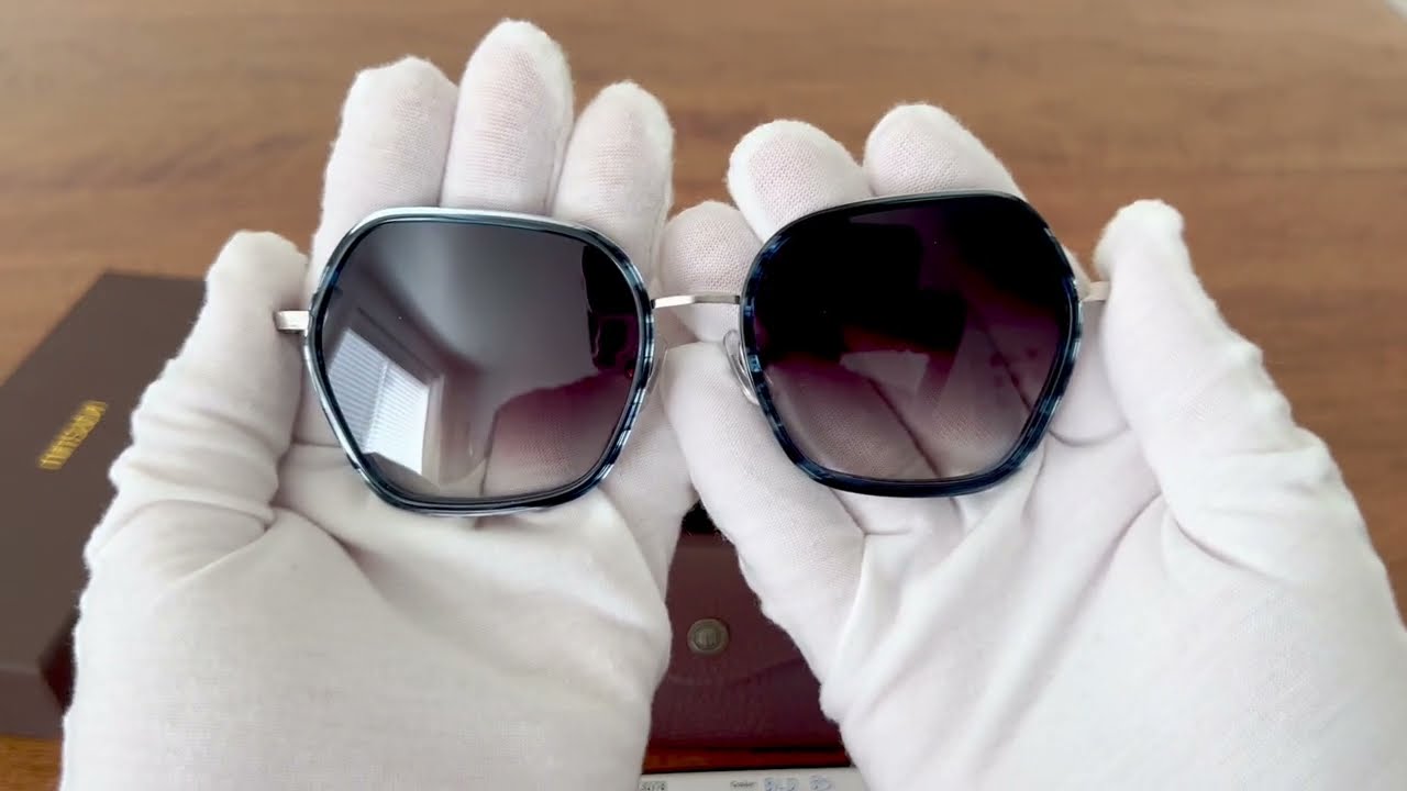 Unboxing Matsuda M3078 Sun Blue Demi/Brushed Silver/Gray Gradient Sunglasses - Made in Japan