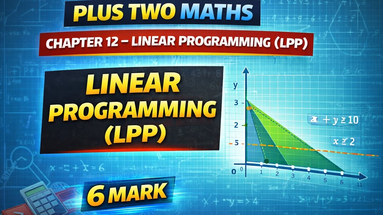 Plus Two Maths Chapter 12 Linear Programming (LPP)6MARK| Malayalam 