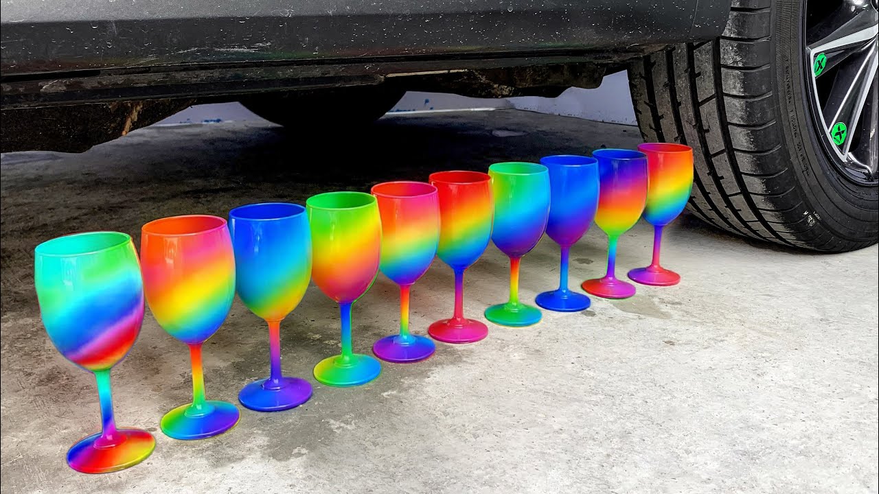 Funny Crushing Experiment Gradient Wine Glass vs Car | Crushing Crunchy & Soft Things with Car!