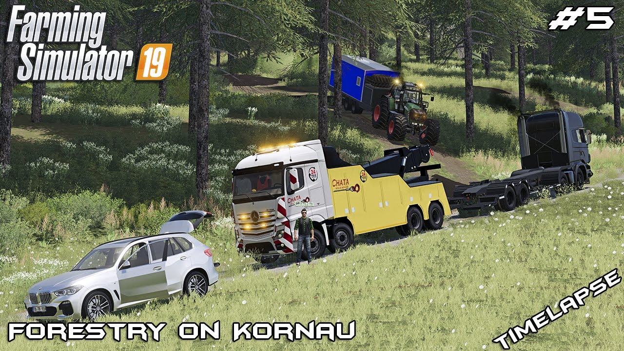 Rescuing SCANIA from forest w/@Chata Modding | Forestry on Kornau | Farming Simulator 19 | Episode 5