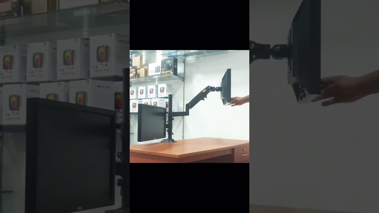 GAS SPRING DUAL MONITOR DESK MOUNT #pc #software #display #monitorarm #srilanka #gamer #laptop