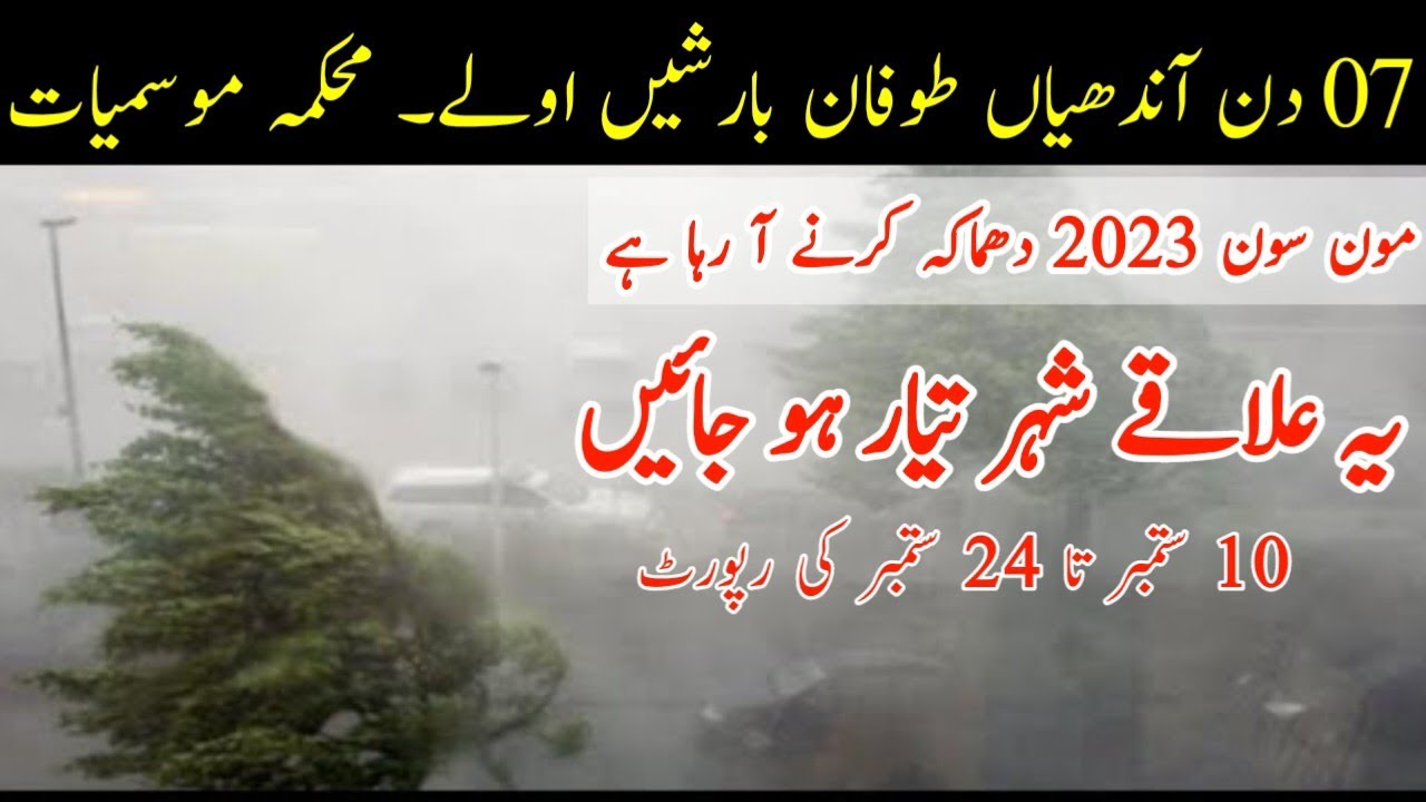 Windspeed Rains Winds Hailstorm Expected In Pakistan| Weather update| Weather Report,10-24 September