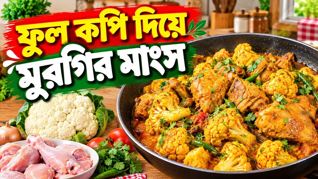 Cauliflower Chicken Curry Recipe | ফুলকপি দিয়ে মুরগির মাংসের সহজ রান্না