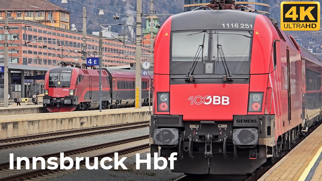 Innsbruck Hauptbahnhof – 29.12.2024: Vielfältiger Bahnverkehr in den Alpen