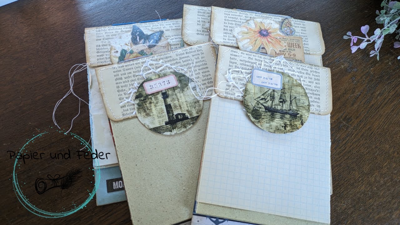 Notizblöcke aus alten Briefumschlägen + Spoiler auf das neue Papierset