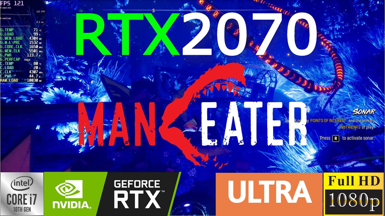 MANEATER | 1080P Max Settings | i7-10875H 10th Gen | RTX 2070 Laptop (115W)