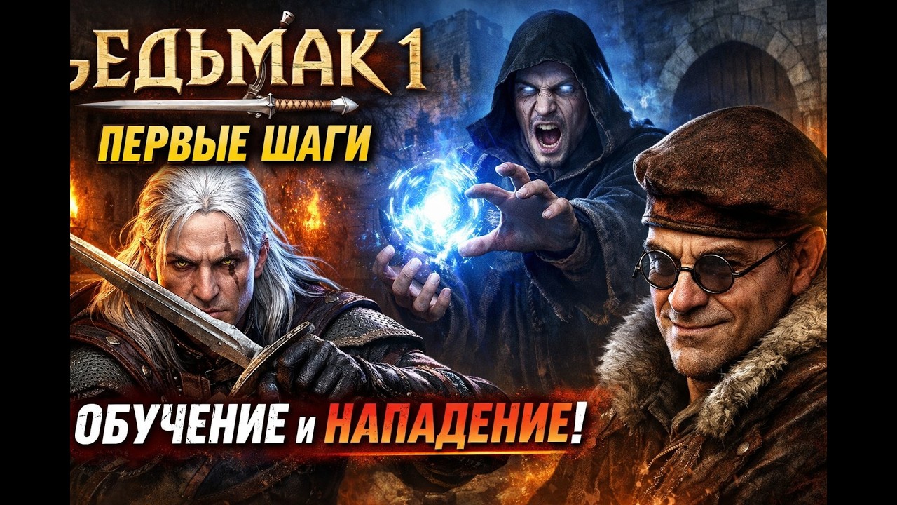 Первые шаги | Обучение и нападение неизвестного мага #thewitcher #прохождение #стрим