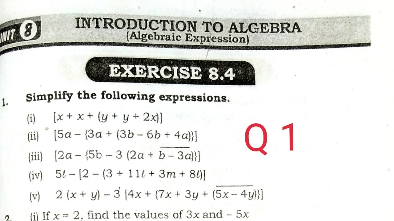 Simplifying | Math 6 | الجبری اظہاریے کو مختصر کرنا | Ex 8.4 | Q 1|Sindh text book