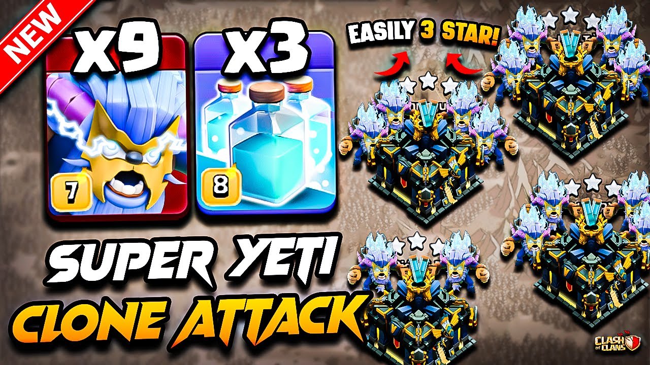 TH17 SUPER YETI Attack With CLONE (Town Hall 17) | Best TH17 Attack Strategy With SUPER YETI 2025