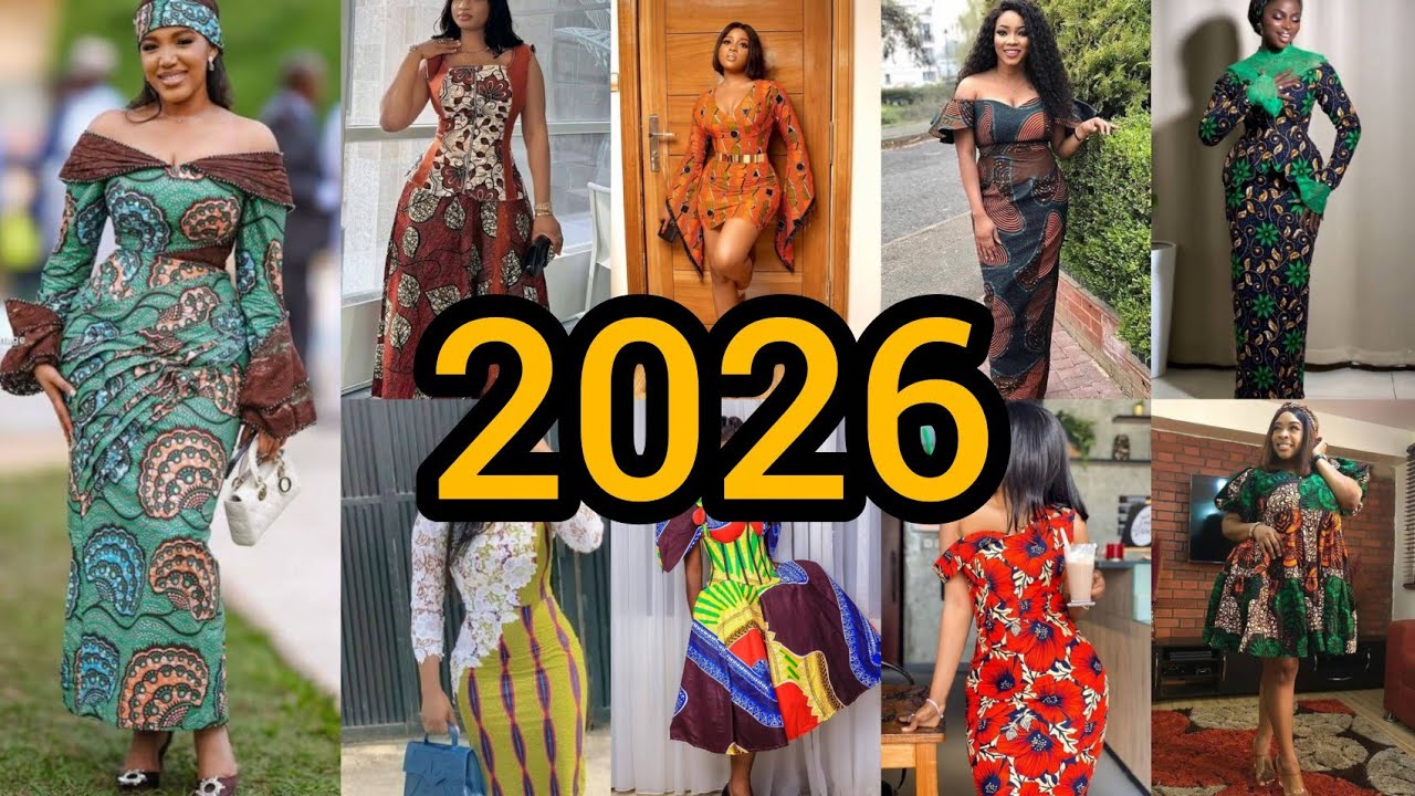 Новейшие модели платьев из ткани анкара 2026 года для женщин / Идеи модных стилей / Потрясающие м...
