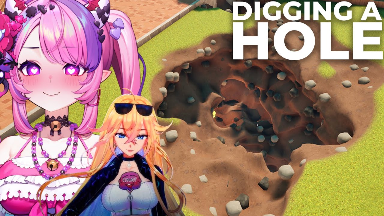 Ironmouse Plays Digging A Hole W/ Arielle