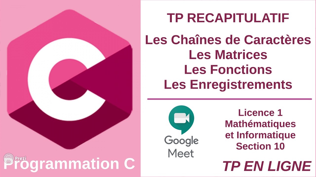TP Programmation et Structures de Donn&eacute;es - TP R&eacute;capitulatif - L1 MI Section 10