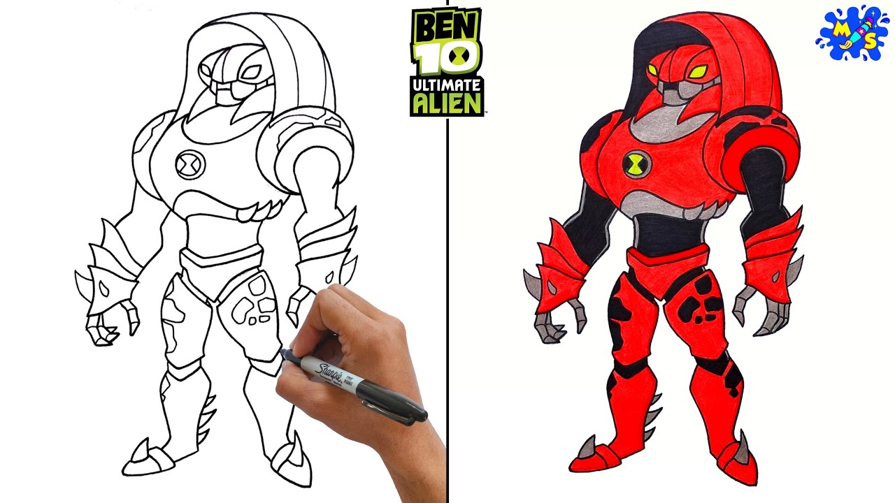 Ben 10 Ultimate Alien Drawing || How to Draw Water Hazard from Ben 10