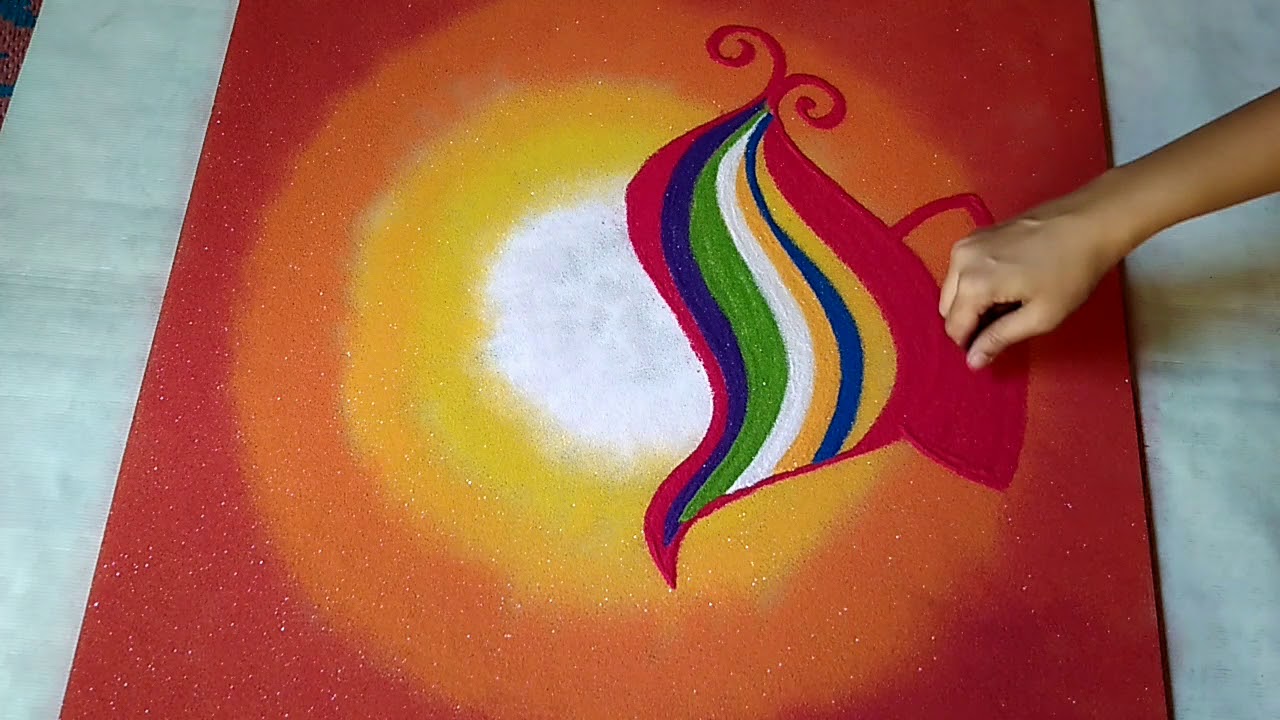 Creative दिया Rangoli Design for दीपावली !! दीपावली Special Rangoli Design !!