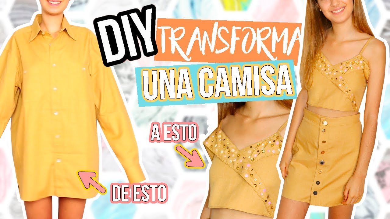 DIY - Cómo transformar una camisa en un conjunto de dos piezas / FÁCIL, RÁPIDO Y BARATO!