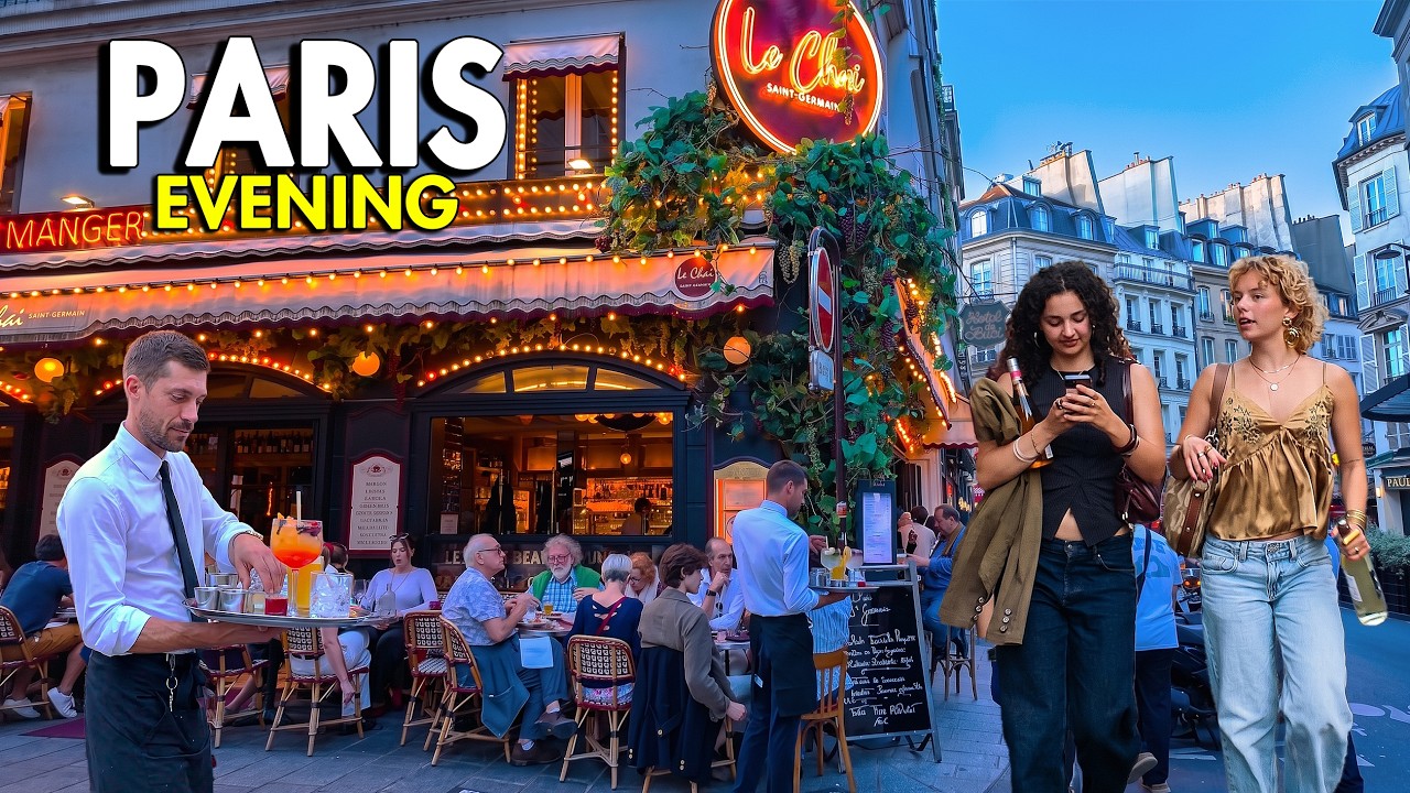 What Happens in Paris on a Friday Evening? Blue Hour from Saint-Germain to Louvre | 4K Paris Walk