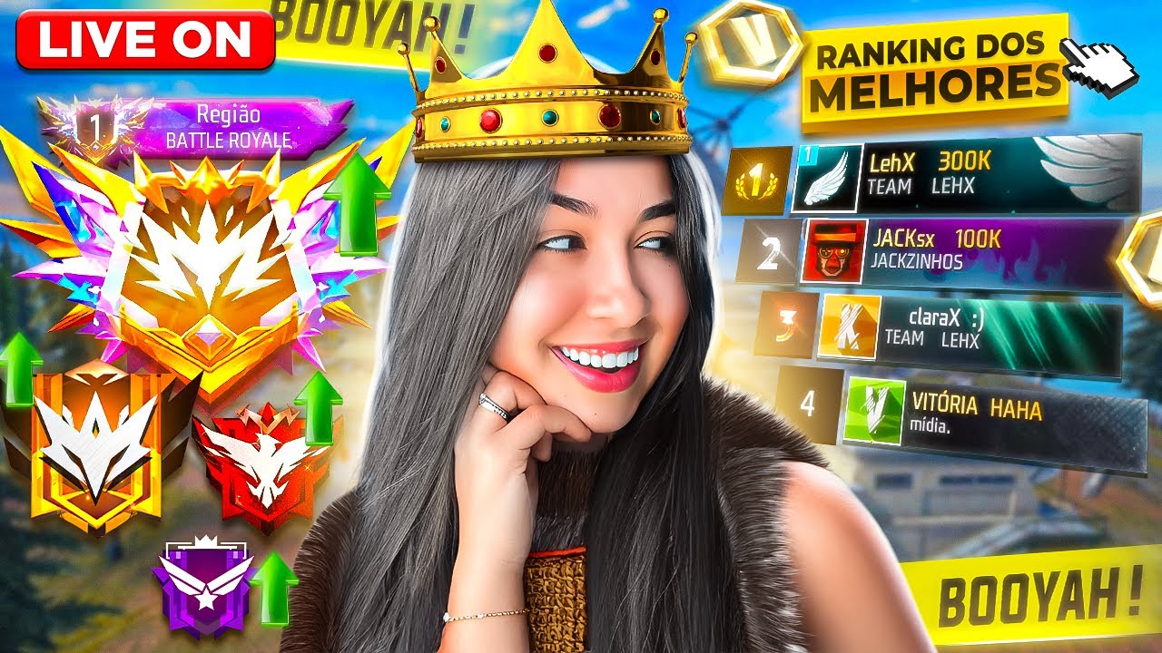 HOJE EU TO NO FOCO, VAI SER SÓ BOOYAH 😎FREE FIRE AO VIVO 🎀LETHICIAX FF🎀