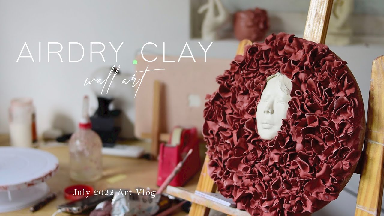 Relaxing art vlog | Air dry clay sculpture that can be hung :)