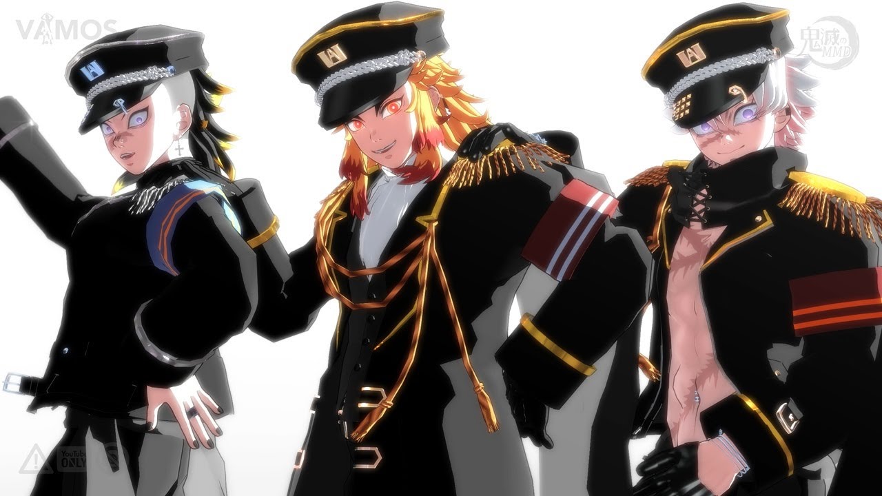 【鬼滅のMMD】Masked bitcH【杏寿郎・実弥・玄弥】（非公式お着替え）1080p