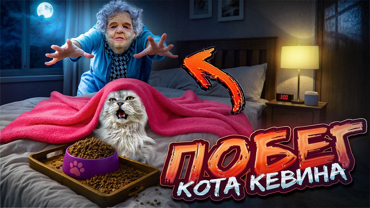 ПОБЕГ КОТА КЕВИНА ОТ КЛАВДИИ | 24 ЧАСА СО ЗЛОЙ КЛАВОЙ