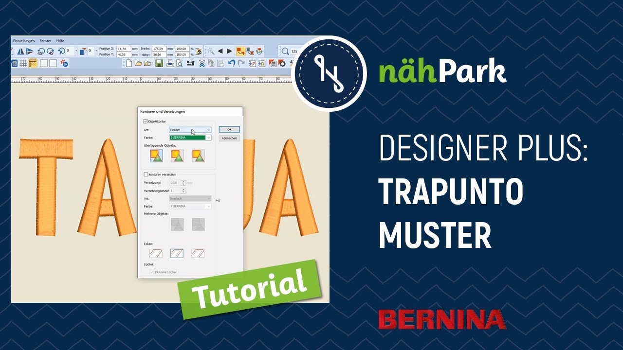 Bernina Sticksoftware Designer Plus - Trapunto Muster selbst erstellen