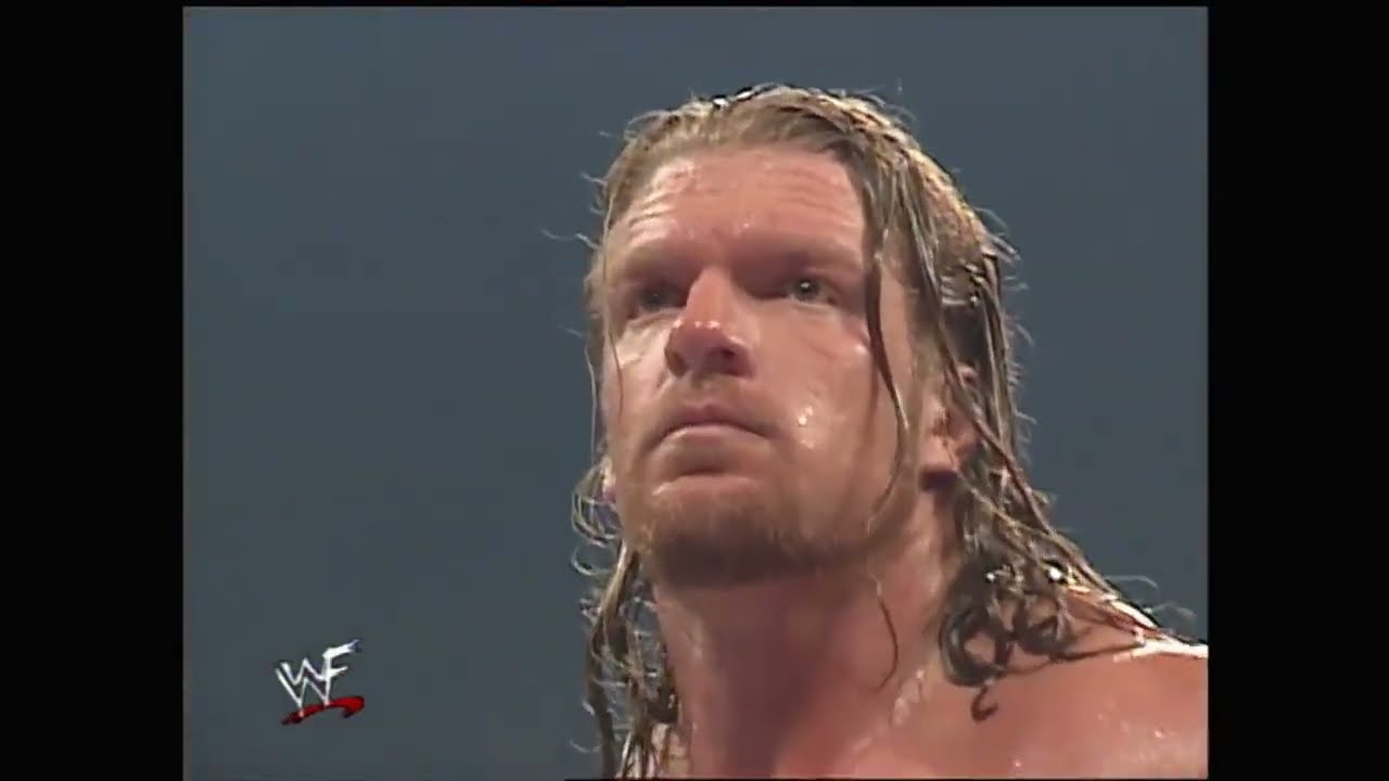 Chris Jericho vs Triple H for the WWF title. Chris Jericho became WWF Champion for the first time
