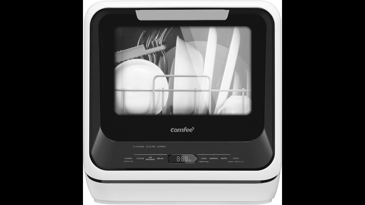 COMFEE' Portable Mini Dishwasher Review – Countertop, 5L Tank, 6 Programs & High Temp