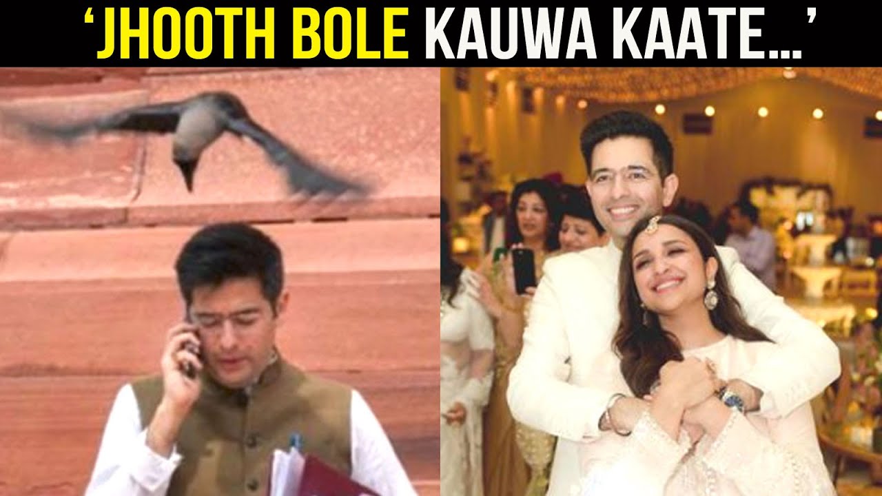 Crow attacks Parineeti Chopra&rsquo;s fianc&eacute; Raghav Chadha outside Parliament