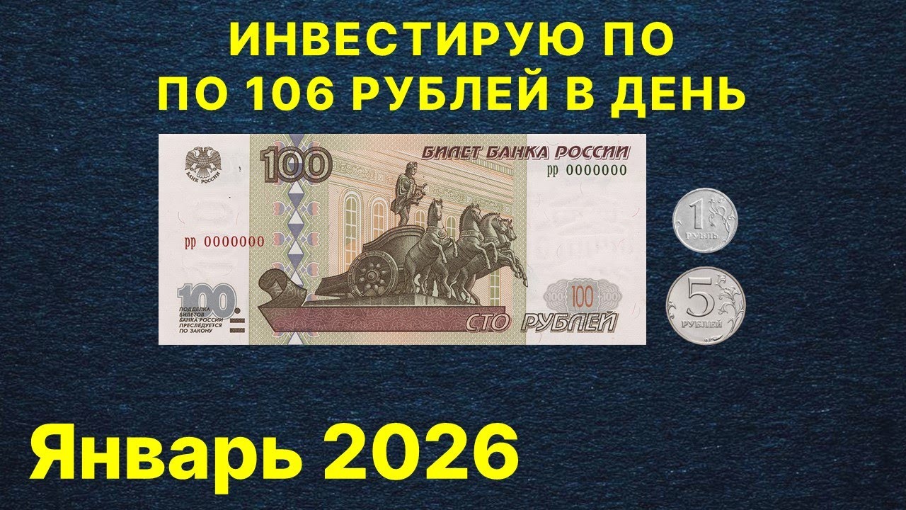 Инвестирую по 106 рублей в день. Покупки за январь 2026