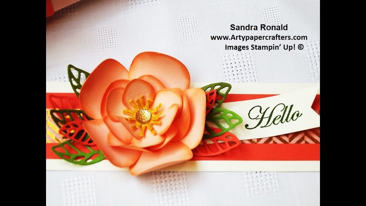 Handmade Magnolia Flower with Belly Band SandraR Stampin' Up! Demonstrator Independent