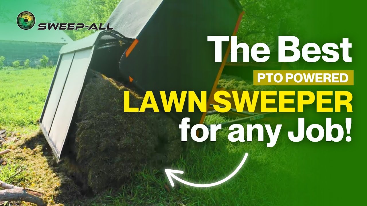 PTO Powered Lawn Sweeper - Dethatch, Long Grass, Manure Clean Up! | Sweep-All PSP4348
