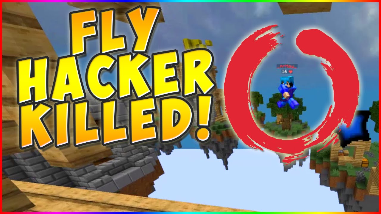 FLY HACKER KILLED LIVE! Minecraft ` Hypixel Skywars!