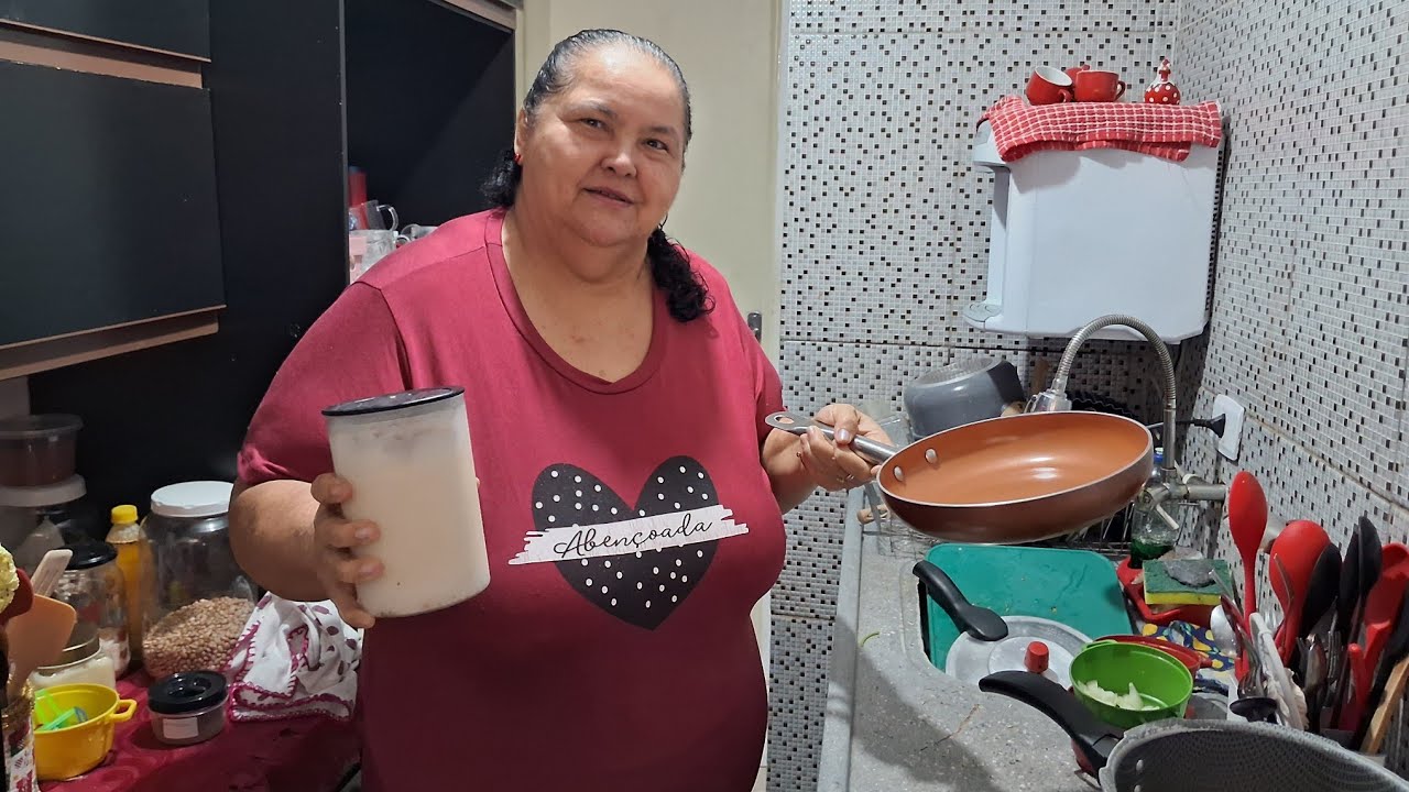 Farofa d'água com  jaba +coalhada.