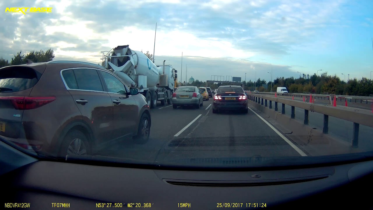 Car crash on M60 25/09/17 hit from behind