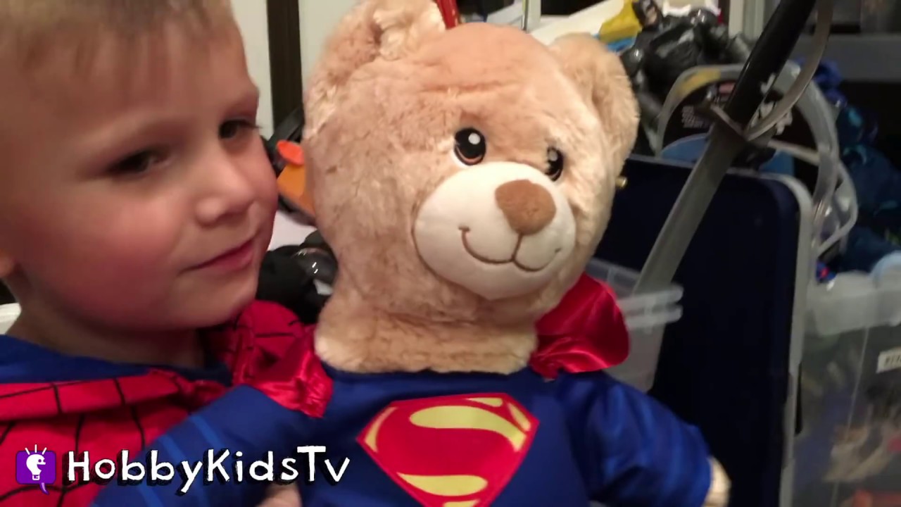 Build-a-Bear Batman and Superman with HobbyKids