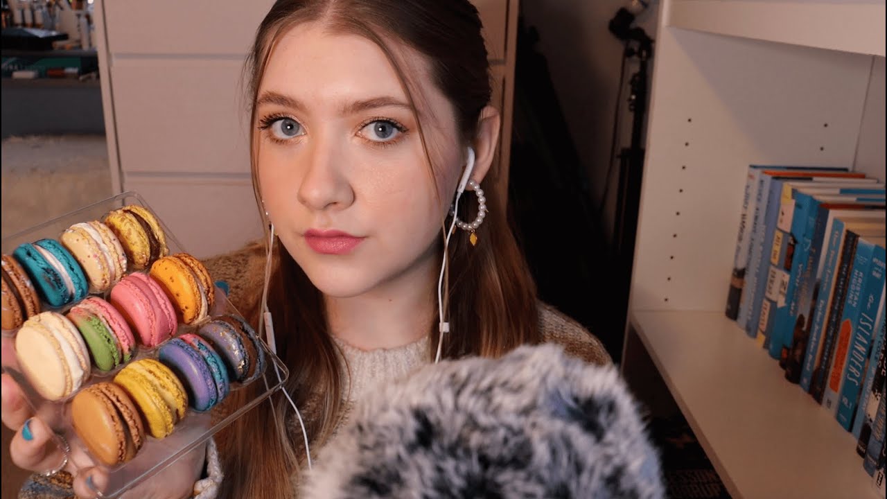 ASMR Eating Macarons ~ mouth sounds, chewing & rambles